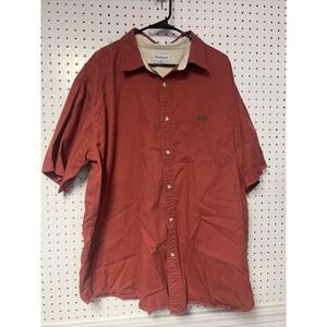 Carhartt Mens Burnt‎ Orange Short Sleeve Button Front Shirt 2XL